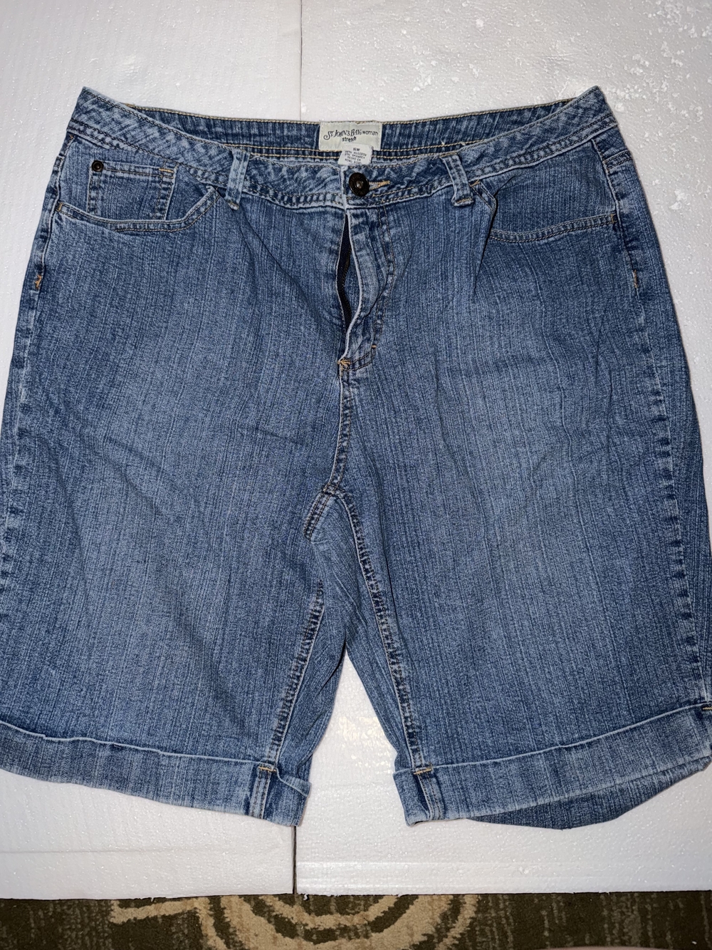 St. John's Bay Denim Bermuda Shorts - Blue